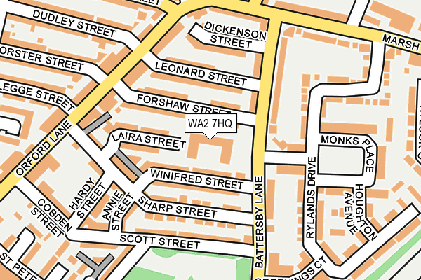 WA2 7HQ map - OS OpenMap – Local (Ordnance Survey)