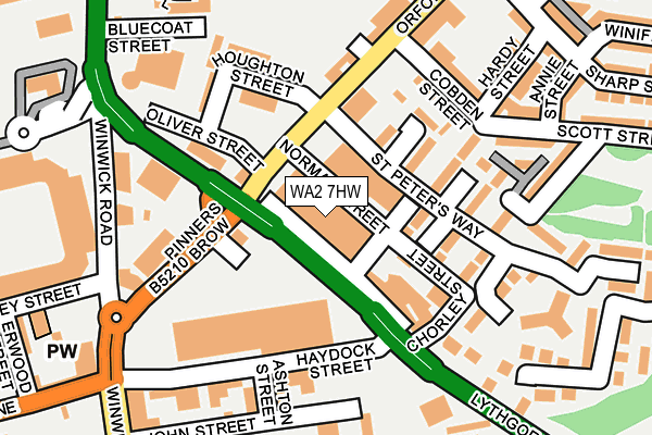 WA2 7HW map - OS OpenMap – Local (Ordnance Survey)