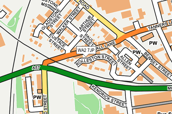 WA2 7JP map - OS OpenMap – Local (Ordnance Survey)