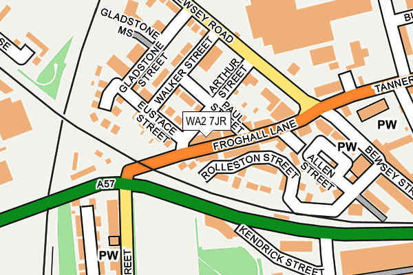 WA2 7JR map - OS OpenMap – Local (Ordnance Survey)