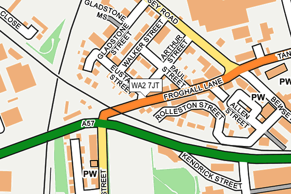 WA2 7JT map - OS OpenMap – Local (Ordnance Survey)