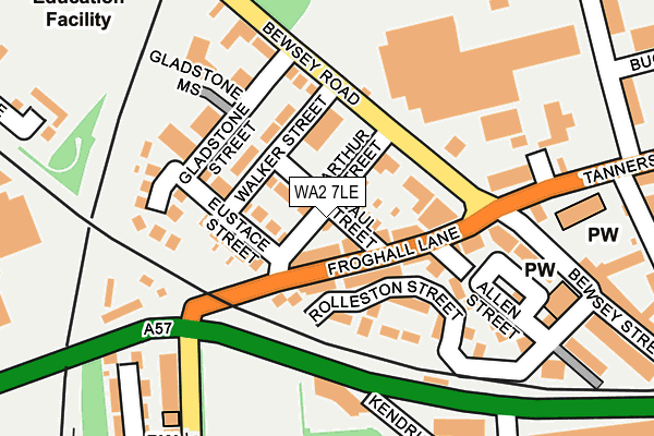 WA2 7LE map - OS OpenMap – Local (Ordnance Survey)