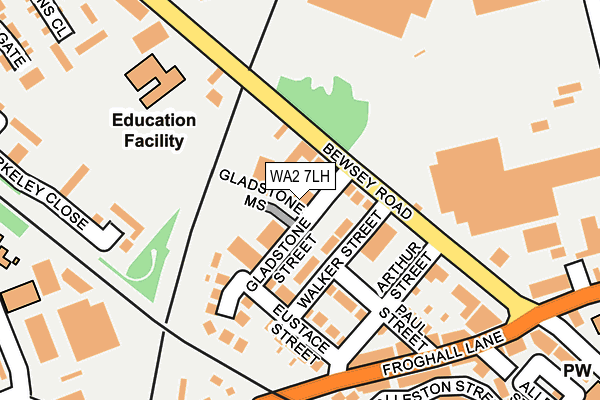 WA2 7LH map - OS OpenMap – Local (Ordnance Survey)