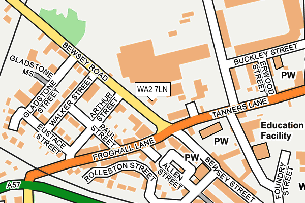 WA2 7LN map - OS OpenMap – Local (Ordnance Survey)