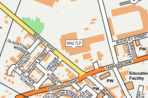 WA2 7LP map - OS OpenMap – Local (Ordnance Survey)