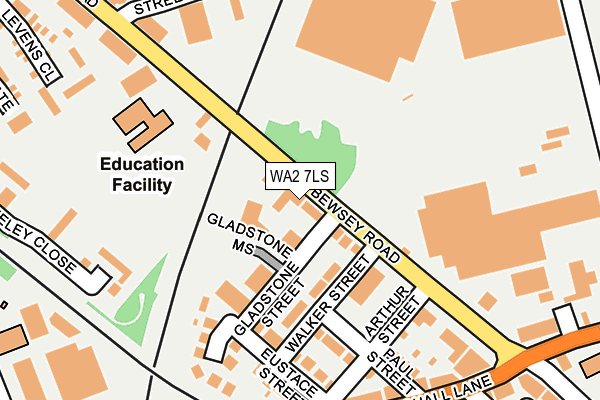 WA2 7LS map - OS OpenMap – Local (Ordnance Survey)