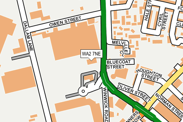 WA2 7NE map - OS OpenMap – Local (Ordnance Survey)