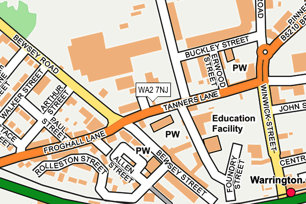 WA2 7NJ map - OS OpenMap – Local (Ordnance Survey)
