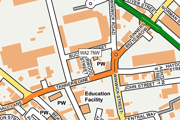 WA2 7NW map - OS OpenMap – Local (Ordnance Survey)