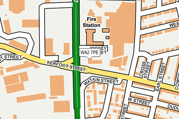 WA2 7PE map - OS OpenMap – Local (Ordnance Survey)
