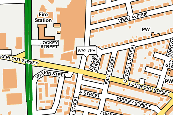 WA2 7PH map - OS OpenMap – Local (Ordnance Survey)