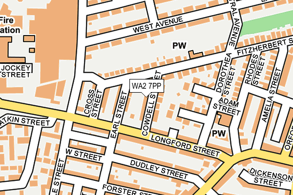 WA2 7PP map - OS OpenMap – Local (Ordnance Survey)