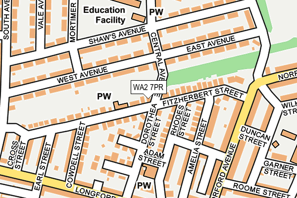 WA2 7PR map - OS OpenMap – Local (Ordnance Survey)