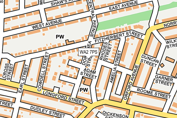 WA2 7PS map - OS OpenMap – Local (Ordnance Survey)