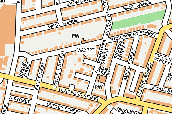 WA2 7PT map - OS OpenMap – Local (Ordnance Survey)