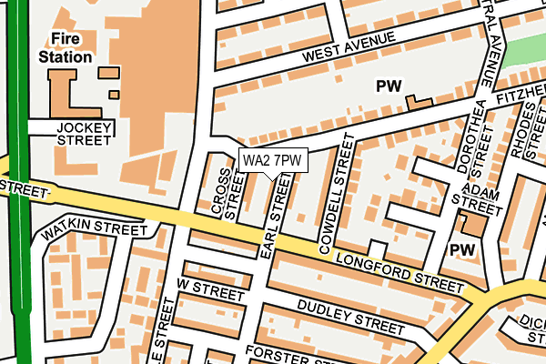 WA2 7PW map - OS OpenMap – Local (Ordnance Survey)