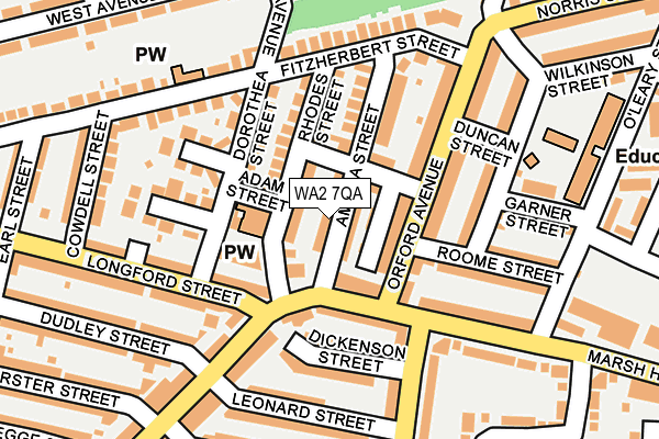 WA2 7QA map - OS OpenMap – Local (Ordnance Survey)
