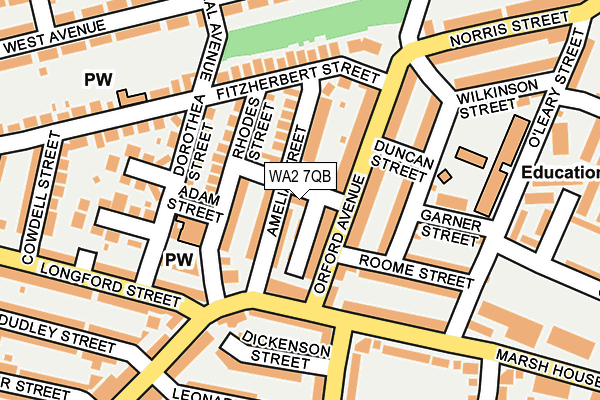 WA2 7QB map - OS OpenMap – Local (Ordnance Survey)