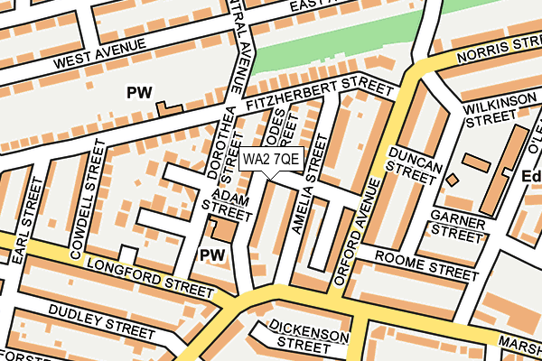 WA2 7QE map - OS OpenMap – Local (Ordnance Survey)