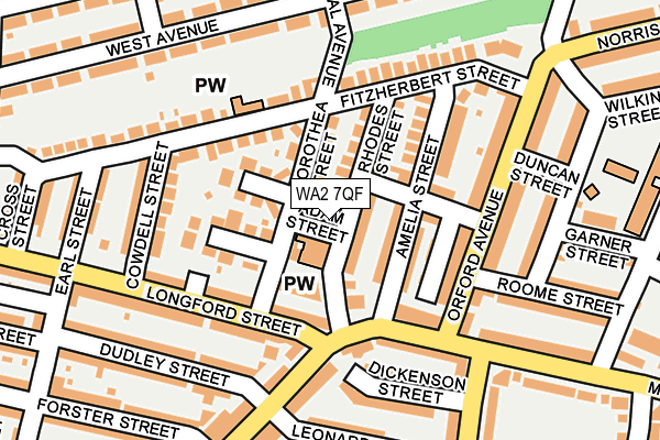 WA2 7QF map - OS OpenMap – Local (Ordnance Survey)