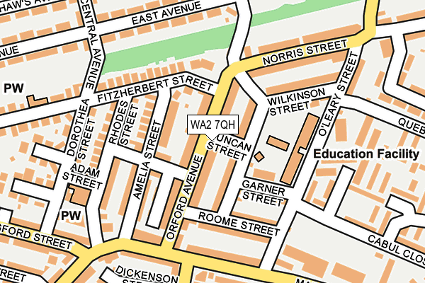 WA2 7QH map - OS OpenMap – Local (Ordnance Survey)