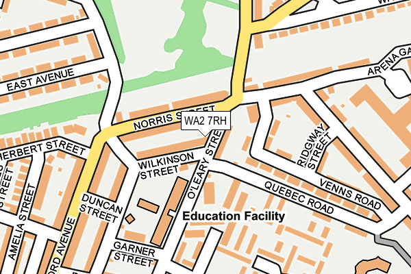 WA2 7RH map - OS OpenMap – Local (Ordnance Survey)
