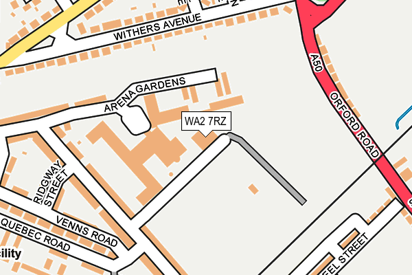WA2 7RZ map - OS OpenMap – Local (Ordnance Survey)