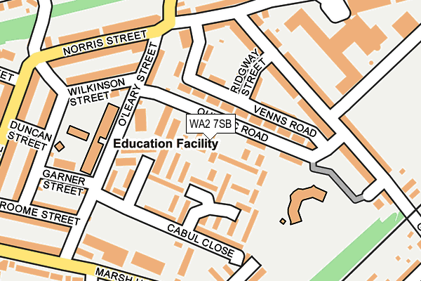 WA2 7SB map - OS OpenMap – Local (Ordnance Survey)
