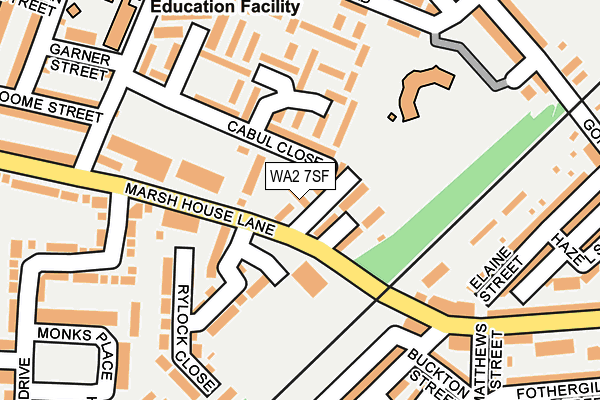 WA2 7SF map - OS OpenMap – Local (Ordnance Survey)