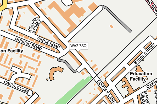 WA2 7SQ map - OS OpenMap – Local (Ordnance Survey)