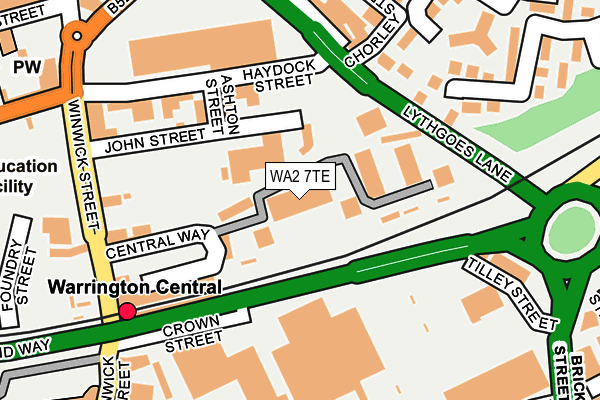 WA2 7TE map - OS OpenMap – Local (Ordnance Survey)