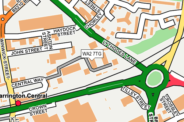 WA2 7TG map - OS OpenMap – Local (Ordnance Survey)