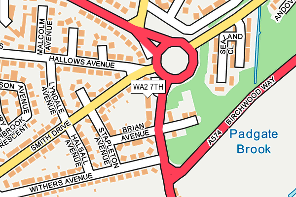 WA2 7TH map - OS OpenMap – Local (Ordnance Survey)