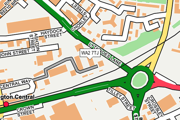 WA2 7TJ map - OS OpenMap – Local (Ordnance Survey)