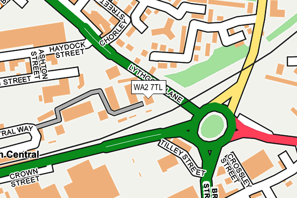 WA2 7TL map - OS OpenMap – Local (Ordnance Survey)