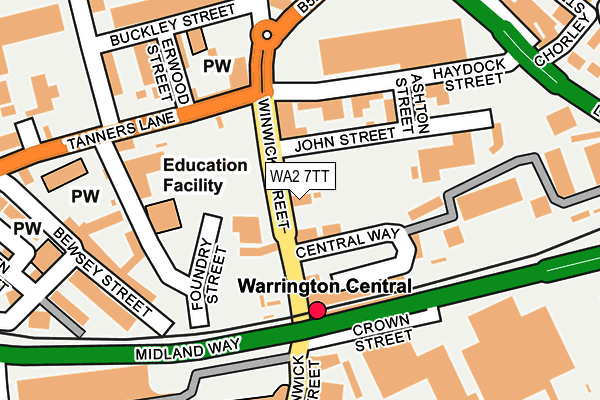 WA2 7TT map - OS OpenMap – Local (Ordnance Survey)