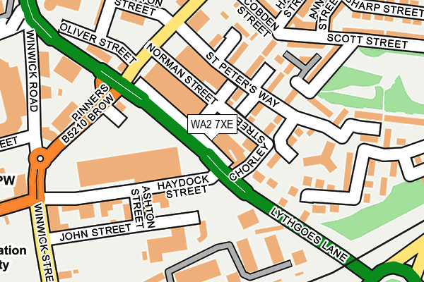 WA2 7XE map - OS OpenMap – Local (Ordnance Survey)