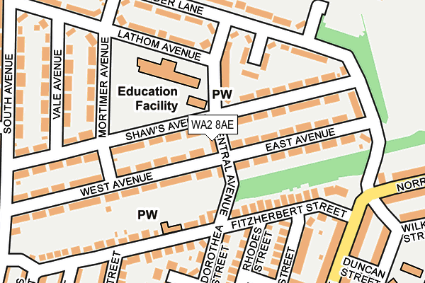 WA2 8AE map - OS OpenMap – Local (Ordnance Survey)
