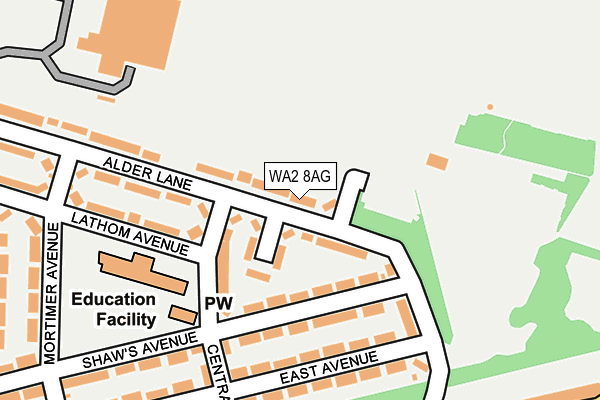 WA2 8AG map - OS OpenMap – Local (Ordnance Survey)