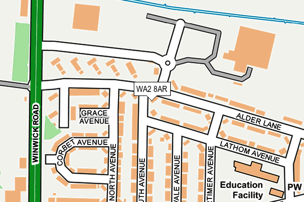 WA2 8AR map - OS OpenMap – Local (Ordnance Survey)