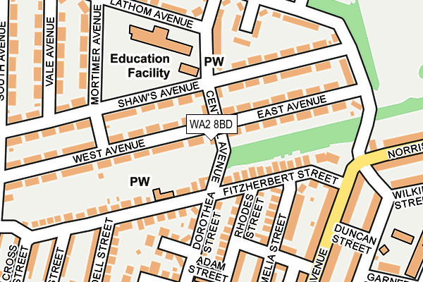 WA2 8BD map - OS OpenMap – Local (Ordnance Survey)