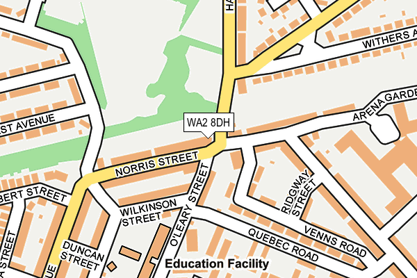 WA2 8DH map - OS OpenMap – Local (Ordnance Survey)