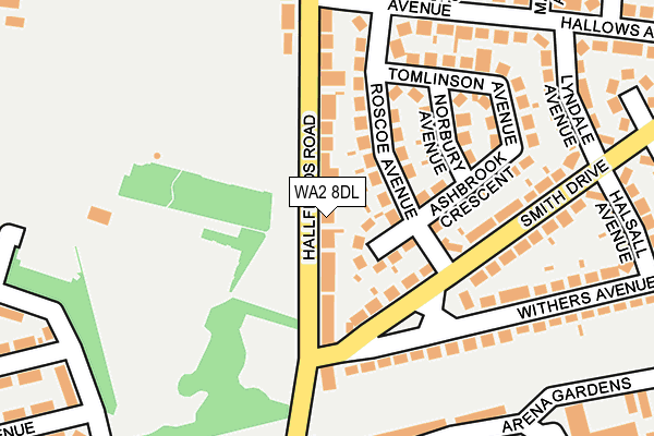 WA2 8DL map - OS OpenMap – Local (Ordnance Survey)