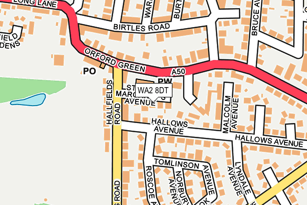 WA2 8DT map - OS OpenMap – Local (Ordnance Survey)