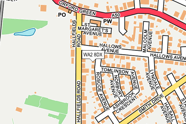WA2 8DX map - OS OpenMap – Local (Ordnance Survey)