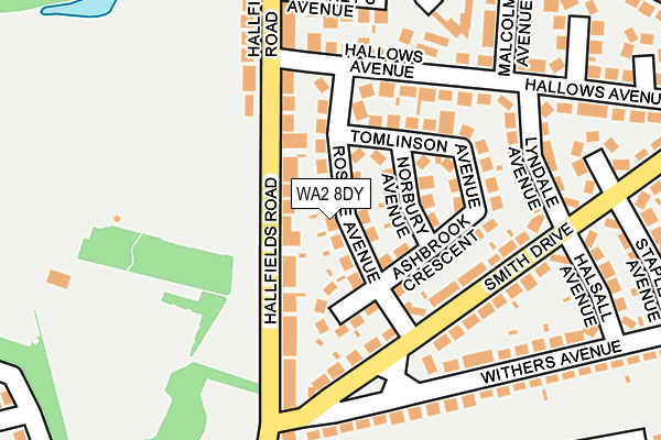 WA2 8DY map - OS OpenMap – Local (Ordnance Survey)