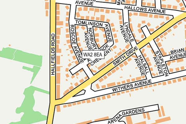 WA2 8EA map - OS OpenMap – Local (Ordnance Survey)