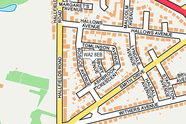 WA2 8EB map - OS OpenMap – Local (Ordnance Survey)