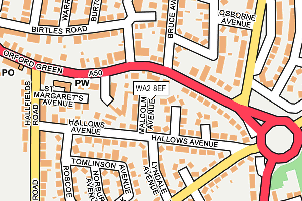 WA2 8EF map - OS OpenMap – Local (Ordnance Survey)