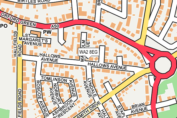 WA2 8EG map - OS OpenMap – Local (Ordnance Survey)
